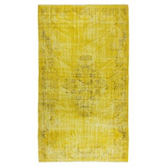 5.6x9.7 Ft Yellow Overdyed Rug for Modern Home & Office, Turkish Handmade Carpet