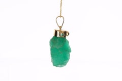 57 Carat 14K Huge Yellow Gold Emerald Crystal Pendant