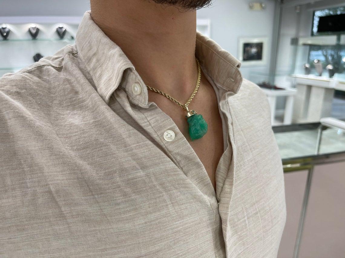 men emerald pendant