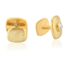 .57 Carat Diamond 10 Karat Yellow Gold Cufflinks