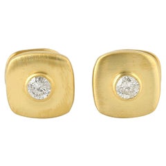 Boutons de manchette en or jaune 10 carats avec diamants de 0,57 carat