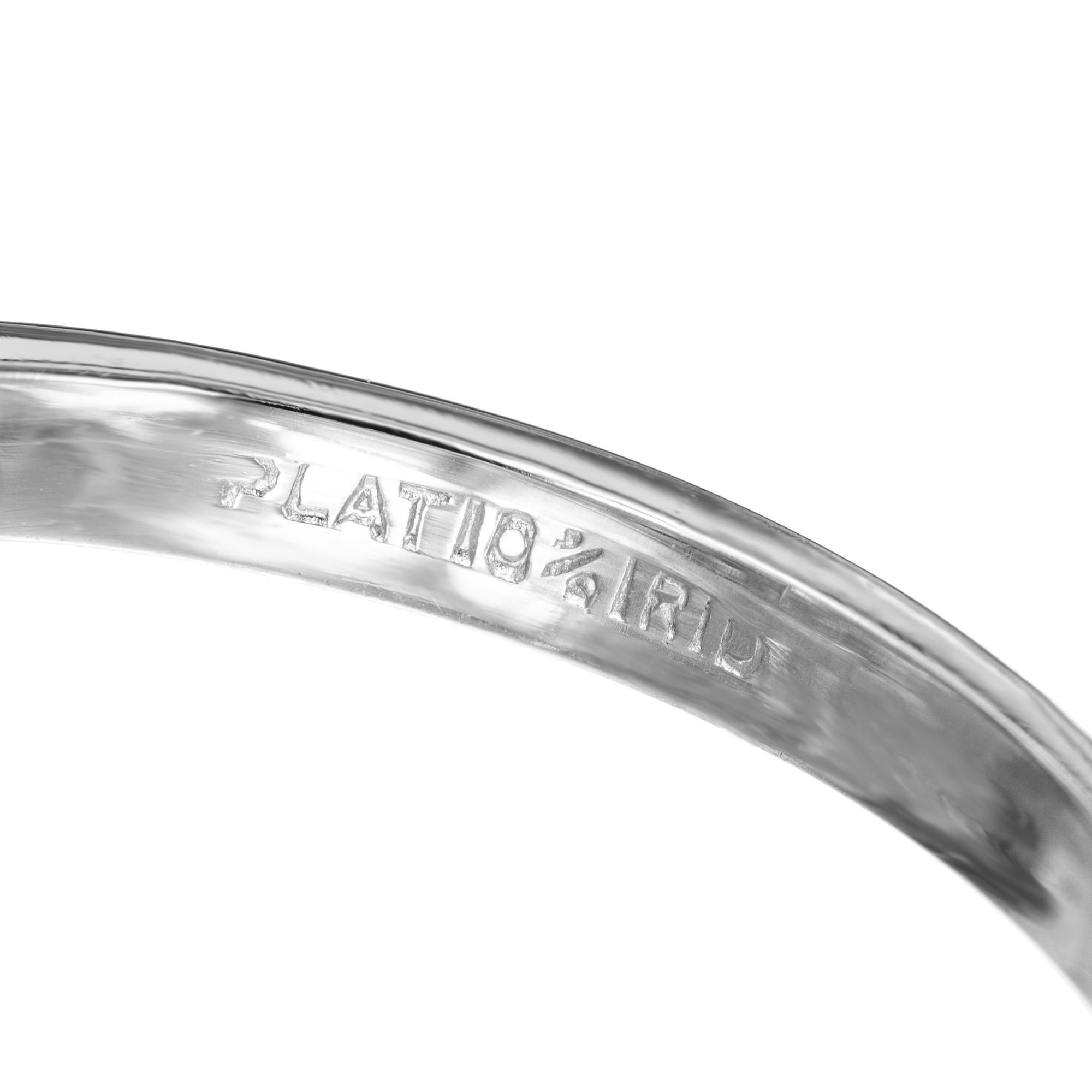 .57 Carat Diamond Old European Cut Platinum Filigree Engagement Ring For Sale 1