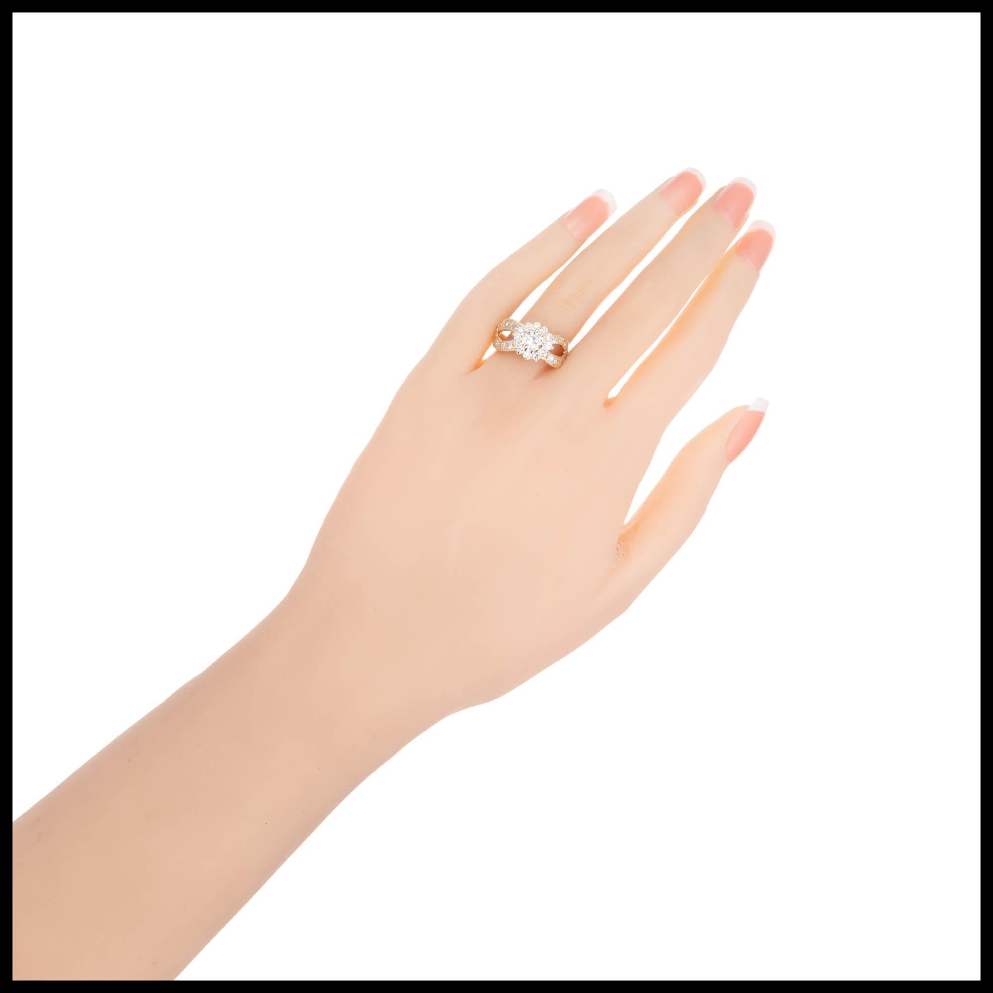 57 Karat Diamant Gelbgold Unendlichkeits-Verlobungsring Damen im Angebot