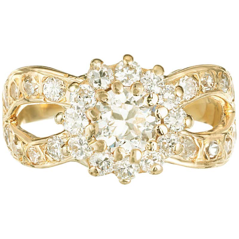 .57 Carat Diamond Yellow Gold Infinity Engagement Ring For Sale at ...