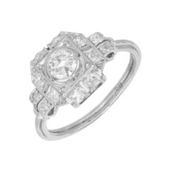 .57 Carat Old European Diamond Mid Century Platinum Ring