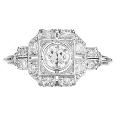 .57 Carat Old European Diamond Mid Century Platinum Ring