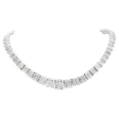 57 Karat Diamant-Halskette mit Strahlenschliff