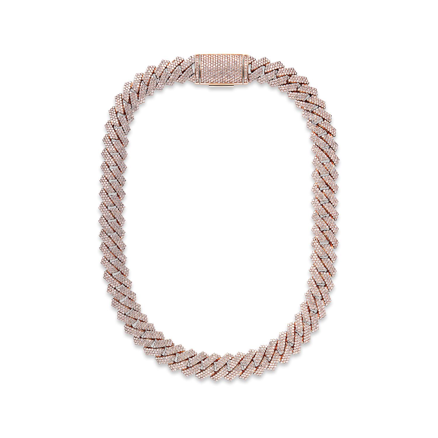 The Earth Mined Diamond Cuban Link Chain For Male is a top-quality product that is sure to dazzle. At 57 carats, it is a certified sizable piece that will make a statement. It has been cut into a round brilliant shape and set in 14Kt Rose Gold