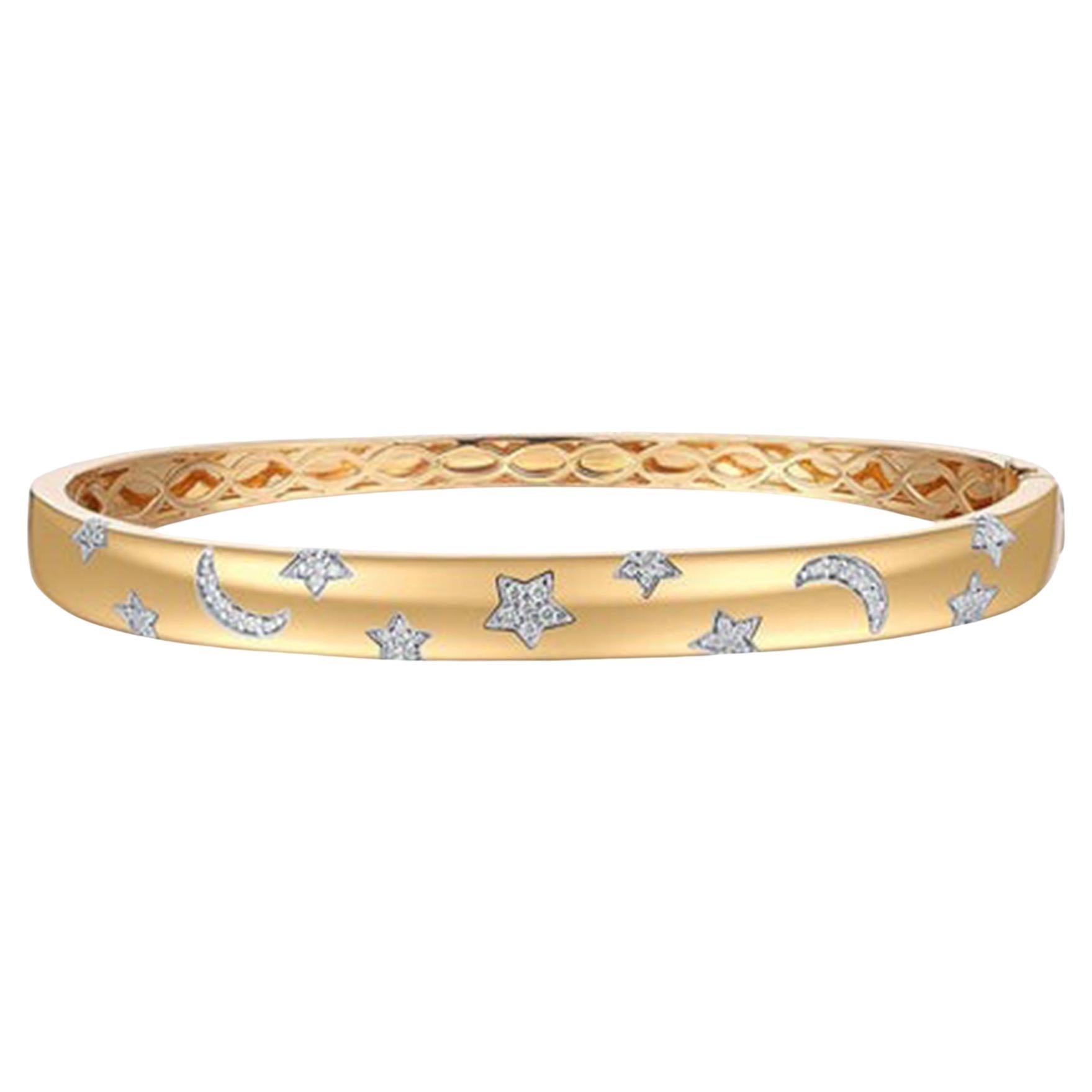 57 Diamond 14K (or 18k upon request) Yellow Gold Pure Essence Bracelet For Sale