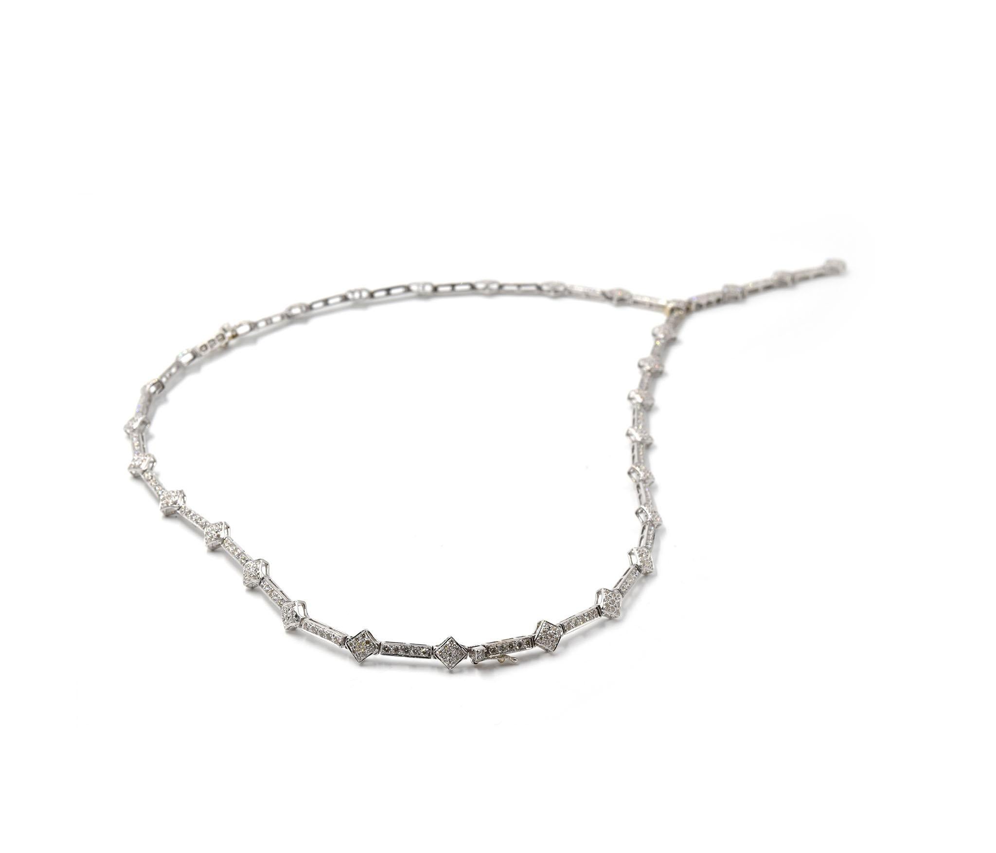 5.70 Carat Diamond 18 Karat White Gold “Y” Drop Necklace In Excellent Condition In Scottsdale, AZ