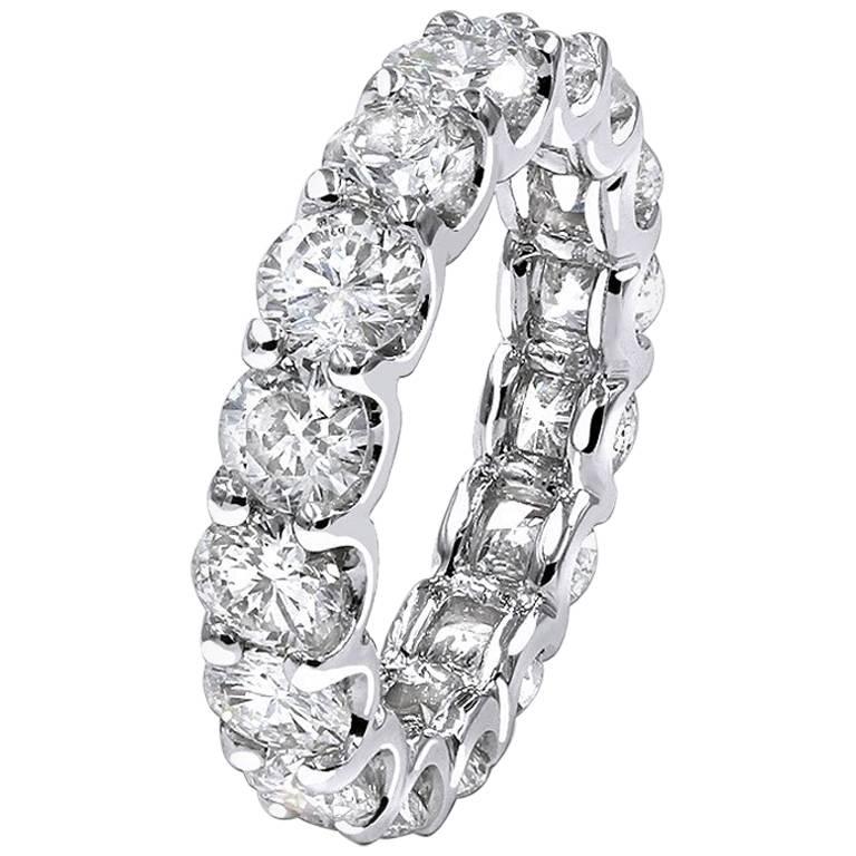 5.70 Carat Diamond Eternity / Infinity / Wedding Ring / Band 14k White Gold For Sale
