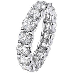 5.70 Carat Diamond Eternity / Infinity / Wedding Ring / Band 14k White Gold