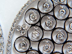 5.70 Carat Natural Diamonds Floating Grill Dangle Earrings 14 Karat Circles