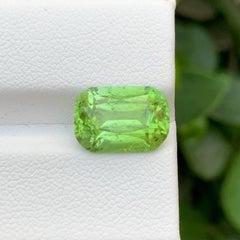 5.70 Carat Natural Loose Apple Green Peridot Cushion Cut Pakistani Gemstone