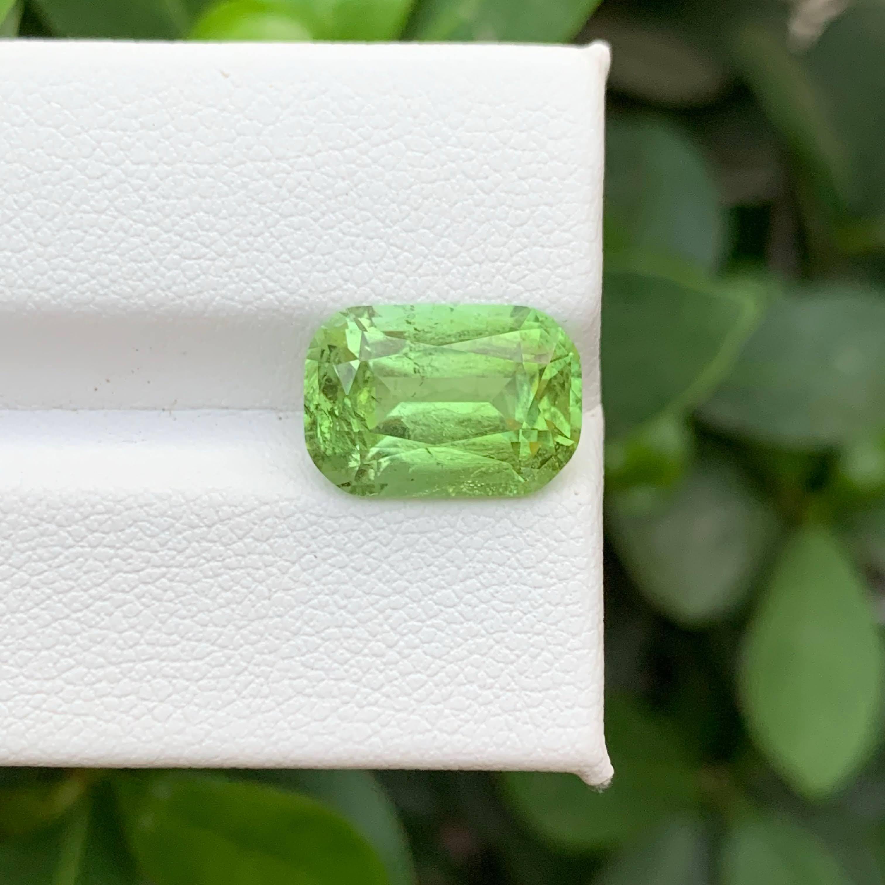 5.70 Karat Natürlicher loser Apfelgrüner Peridot Cushion-Schliff Pakistanischer Edelstein (Moderne) im Angebot