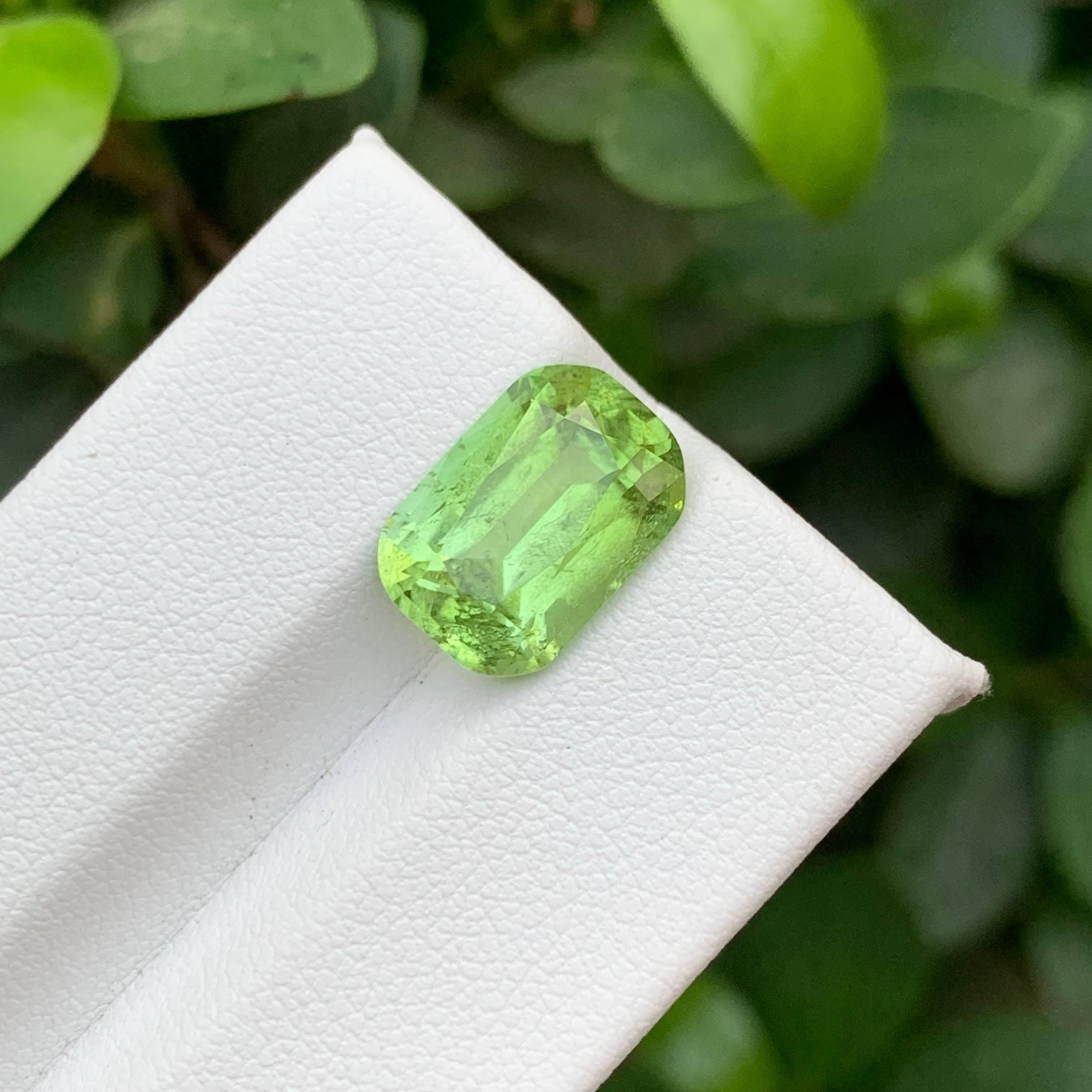 5.70 Karat Natürlicher loser Apfelgrüner Peridot Cushion-Schliff Pakistanischer Edelstein im Angebot 1