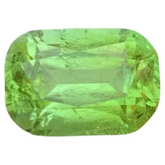 5.70 Carat Natural Loose Apple Green Peridot Cushion Cut Pakistani Gemstone