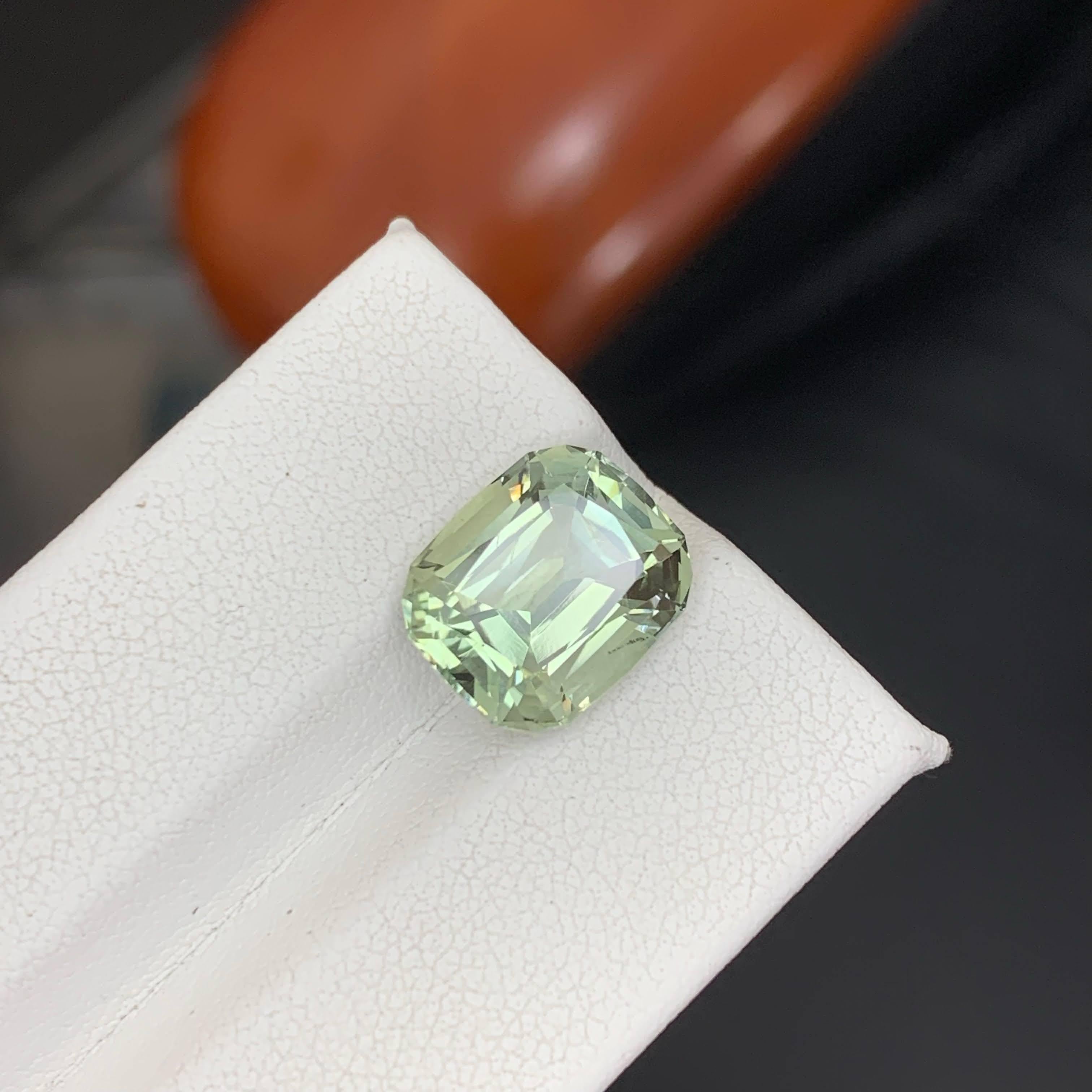 5.70 Karat Natürlicher loser grünlicher Amethyst Stein Kissenschliff Afrikanischer Edelstein im Angebot 5