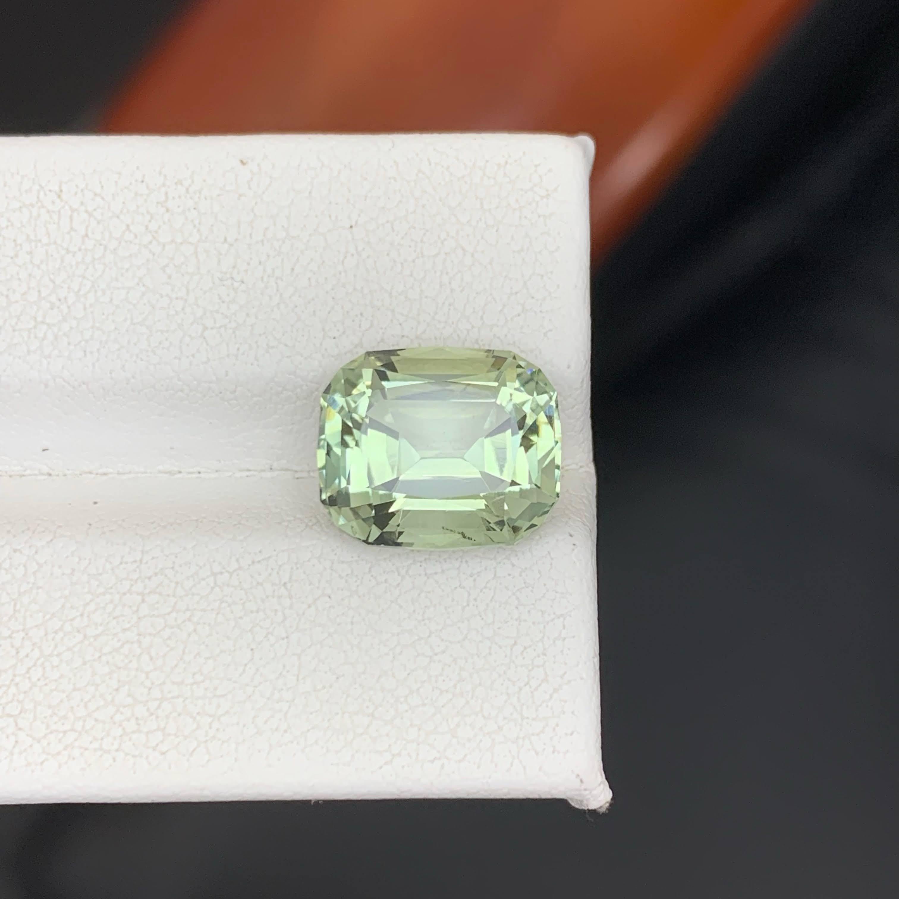 5.70 Karat Natürlicher loser grünlicher Amethyst Stein Kissenschliff Afrikanischer Edelstein im Angebot 2