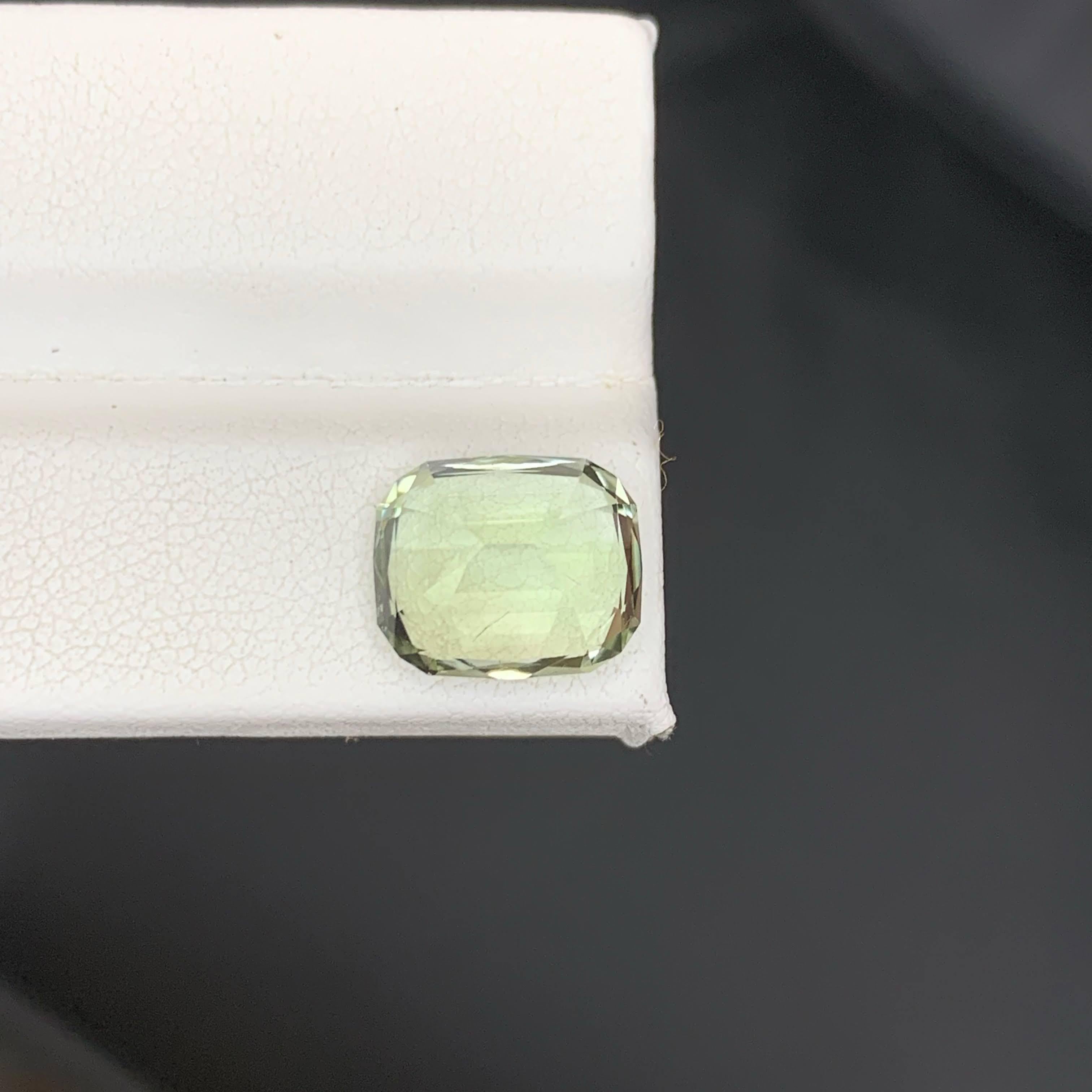 5.70 Karat Natürlicher loser grünlicher Amethyst Stein Kissenschliff Afrikanischer Edelstein im Angebot 3