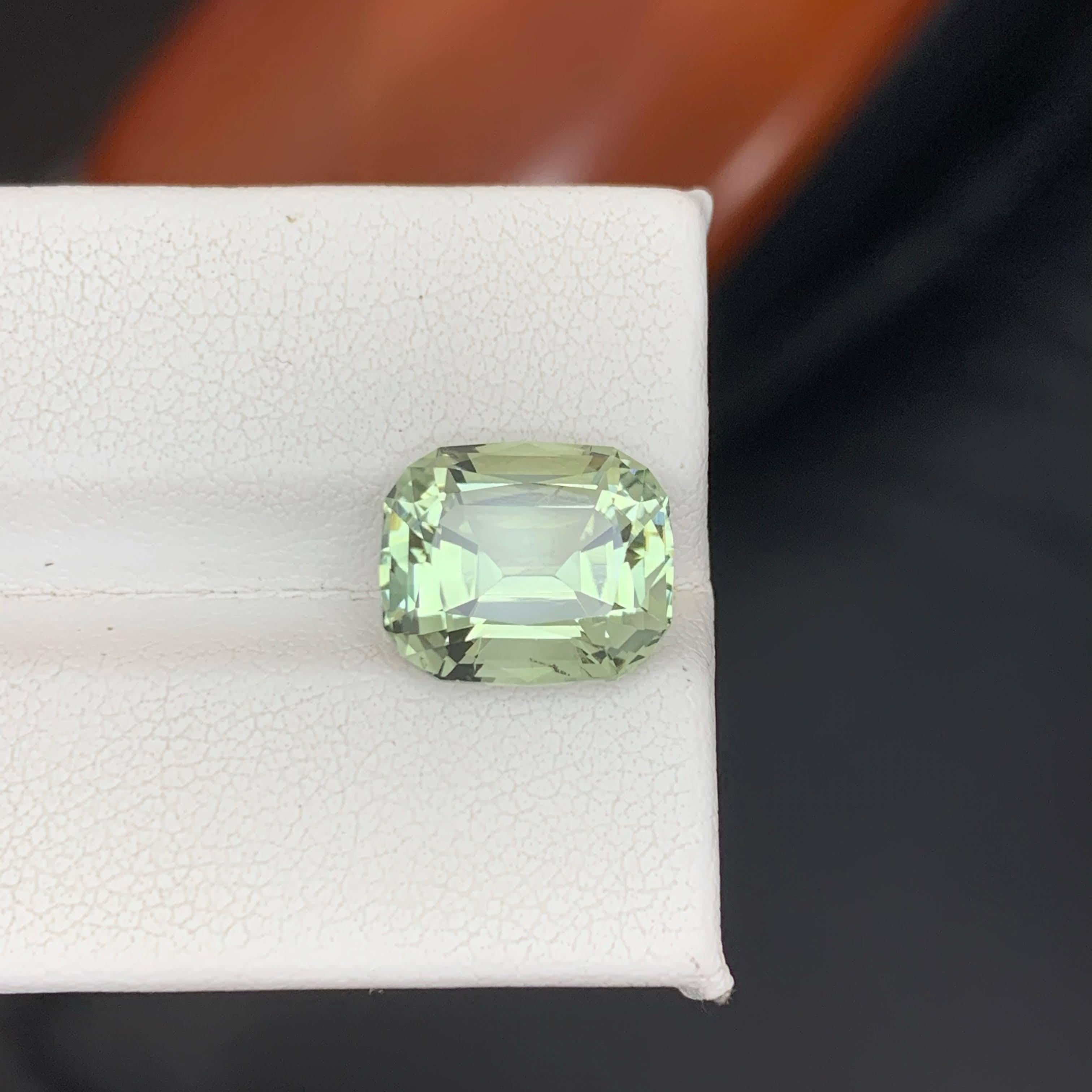 5.70 Karat Natürlicher loser grünlicher Amethyst Stein Kissenschliff Afrikanischer Edelstein im Angebot 4