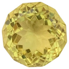5,70 Karat natürlicher loser Zitronenquarz runde Form Edelstein