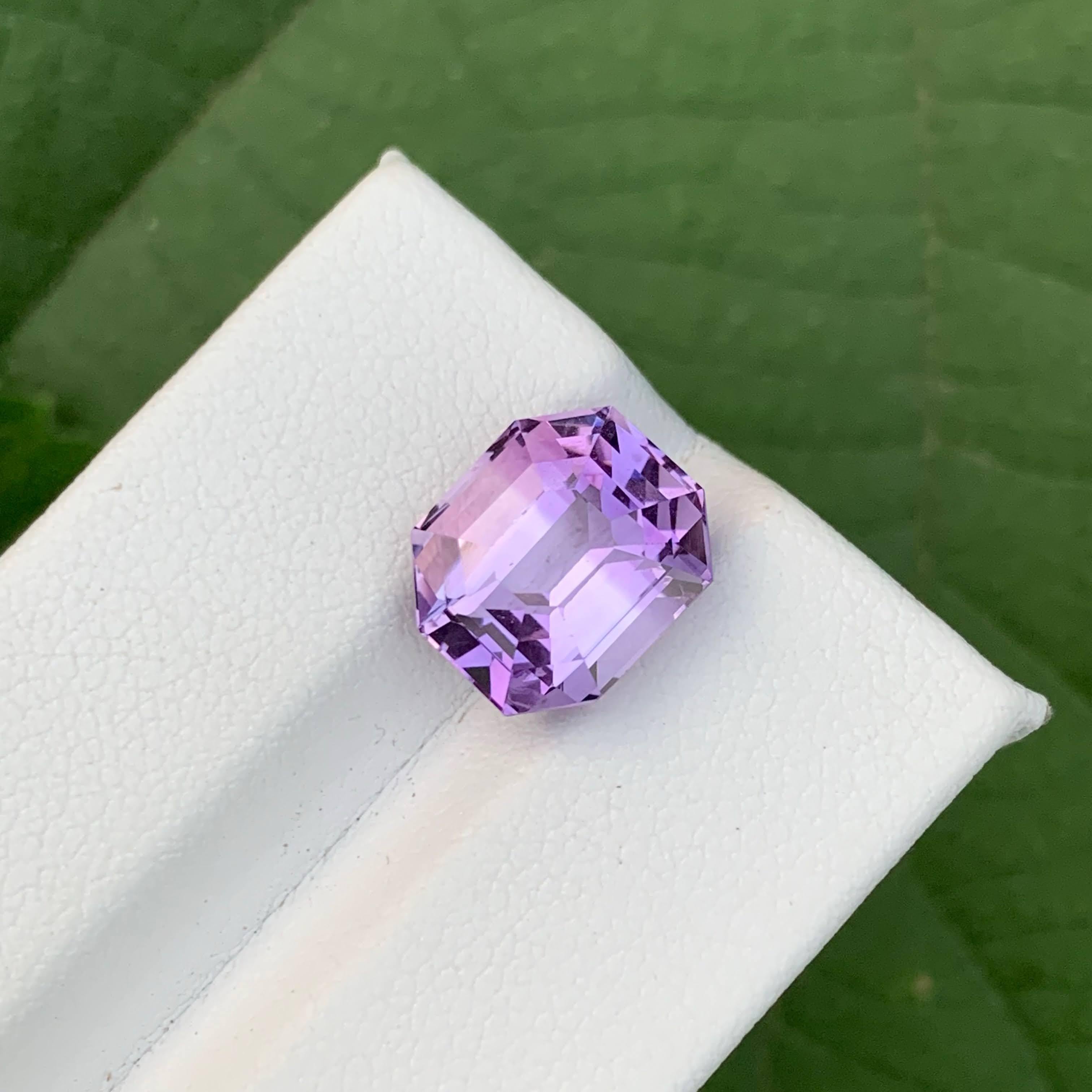 5,70 Karat Natürlicher Loser Hellvioletter Amethyst Smaragdschliff Brasilianischer Edelstein im Angebot 2