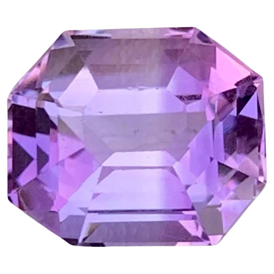 5,70 Karat Natürlicher Loser Hellvioletter Amethyst Smaragdschliff Brasilianischer Edelstein