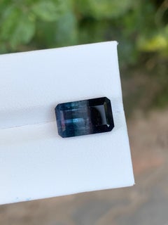5.70 Carat Natural Loose Tri Colour Tourmaline Emerald Shape Gemstone
