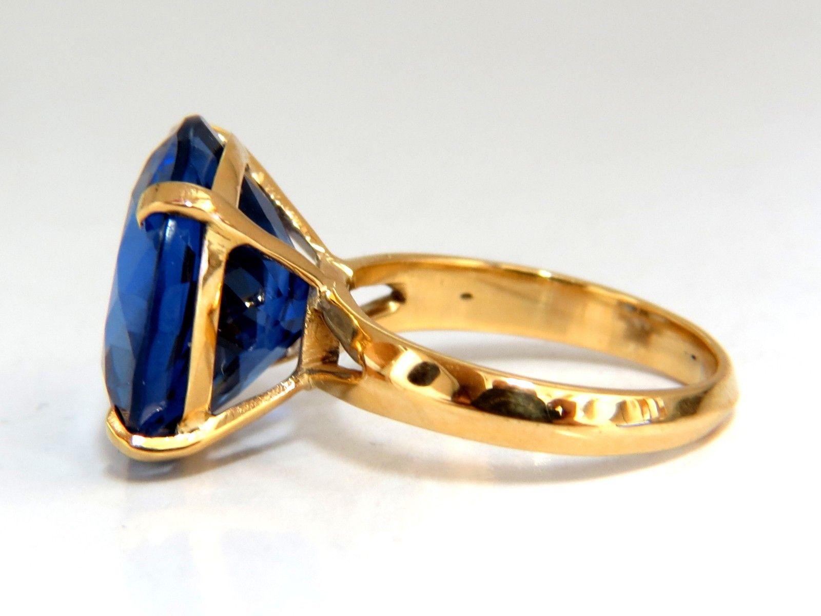 Round Cut 5.70 Carat Synthetic  Sapphire Diamonds Ring Kashmir Blue 