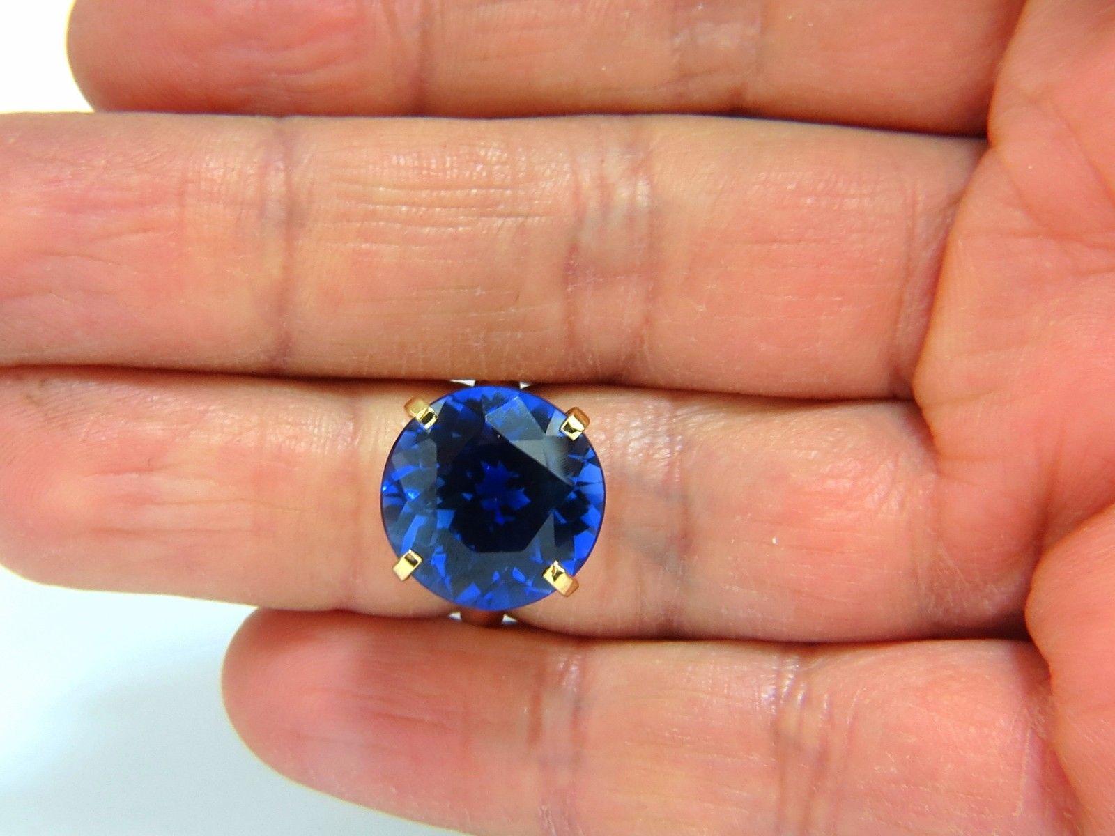 Women's or Men's 5.70 Carat Synthetic  Sapphire Diamonds Ring Kashmir Blue 