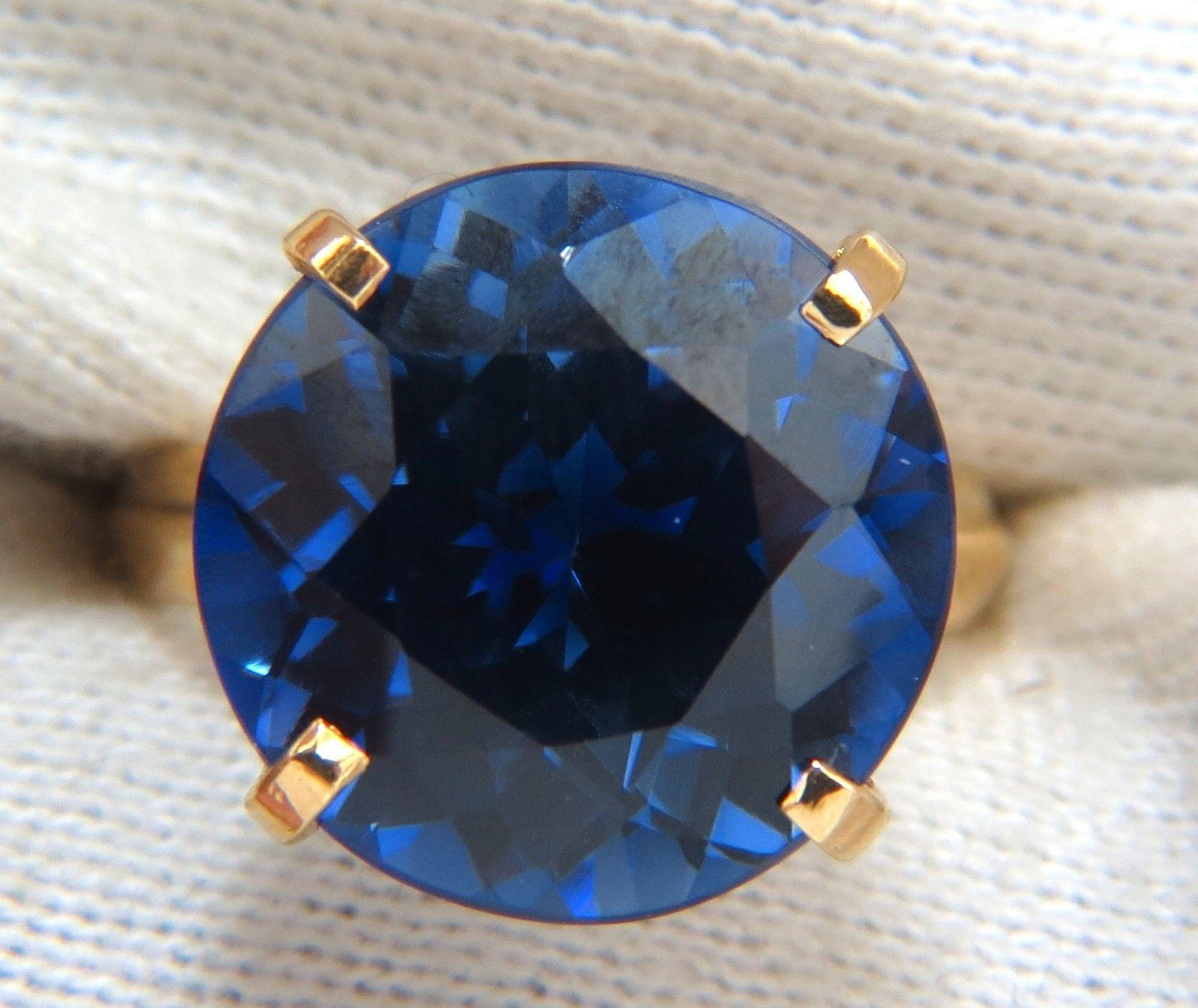 5.70 Carat Synthetic  Sapphire Diamonds Ring Kashmir Blue  1