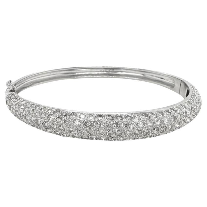 5.70 TCW Diamond Sparkler Bracelet Bangle in 18k White Gold