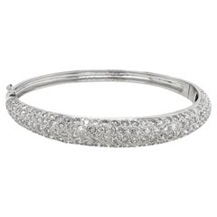 5.70 TCW Diamond Sparkler Bracelet Bangle in 18k White Gold