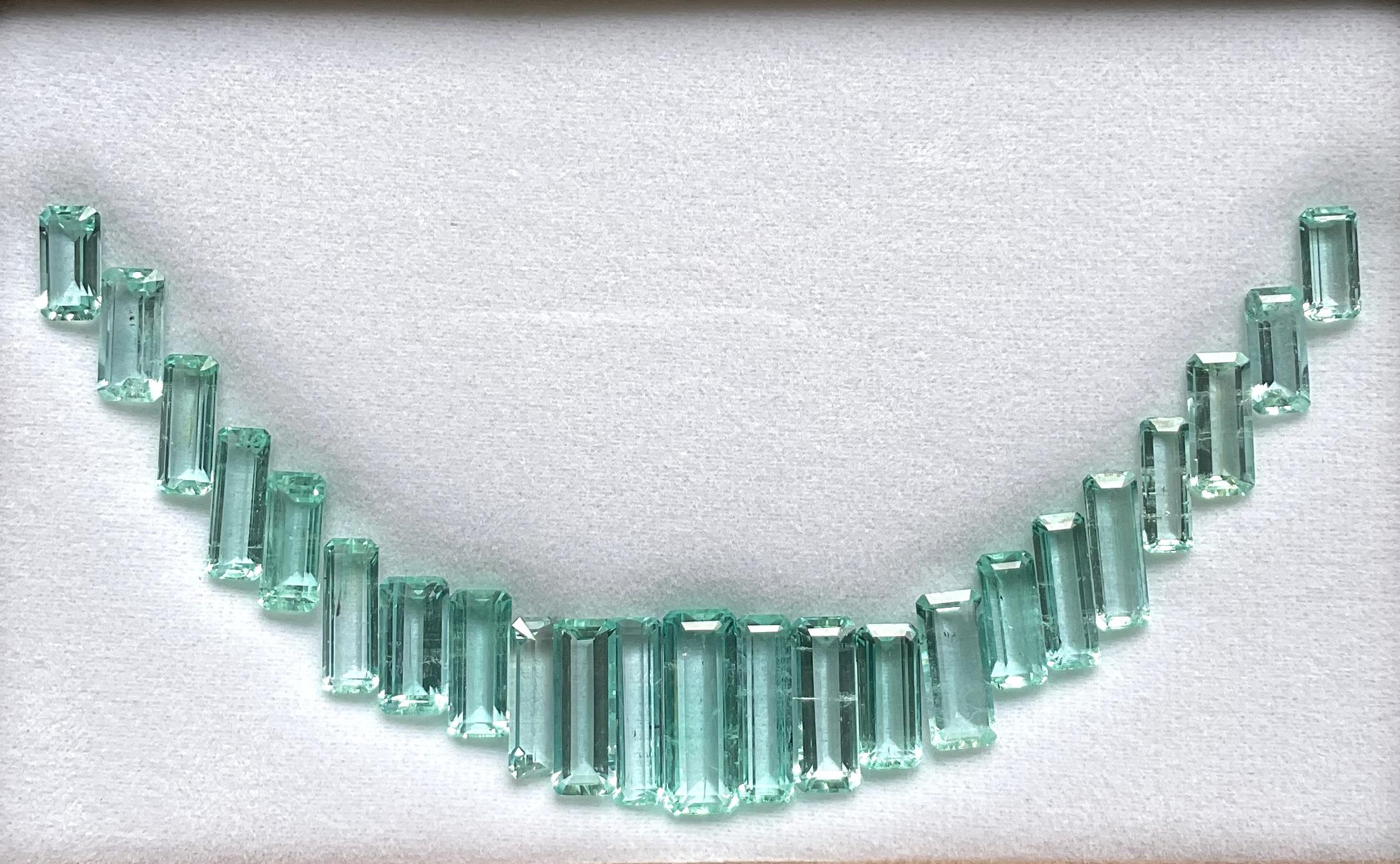 57.07 Karat Nigeria Smaragd Oktagon Schliff Stein Layout Feiner Schmuck Natürlicher Edelstein (Achteckschliff)