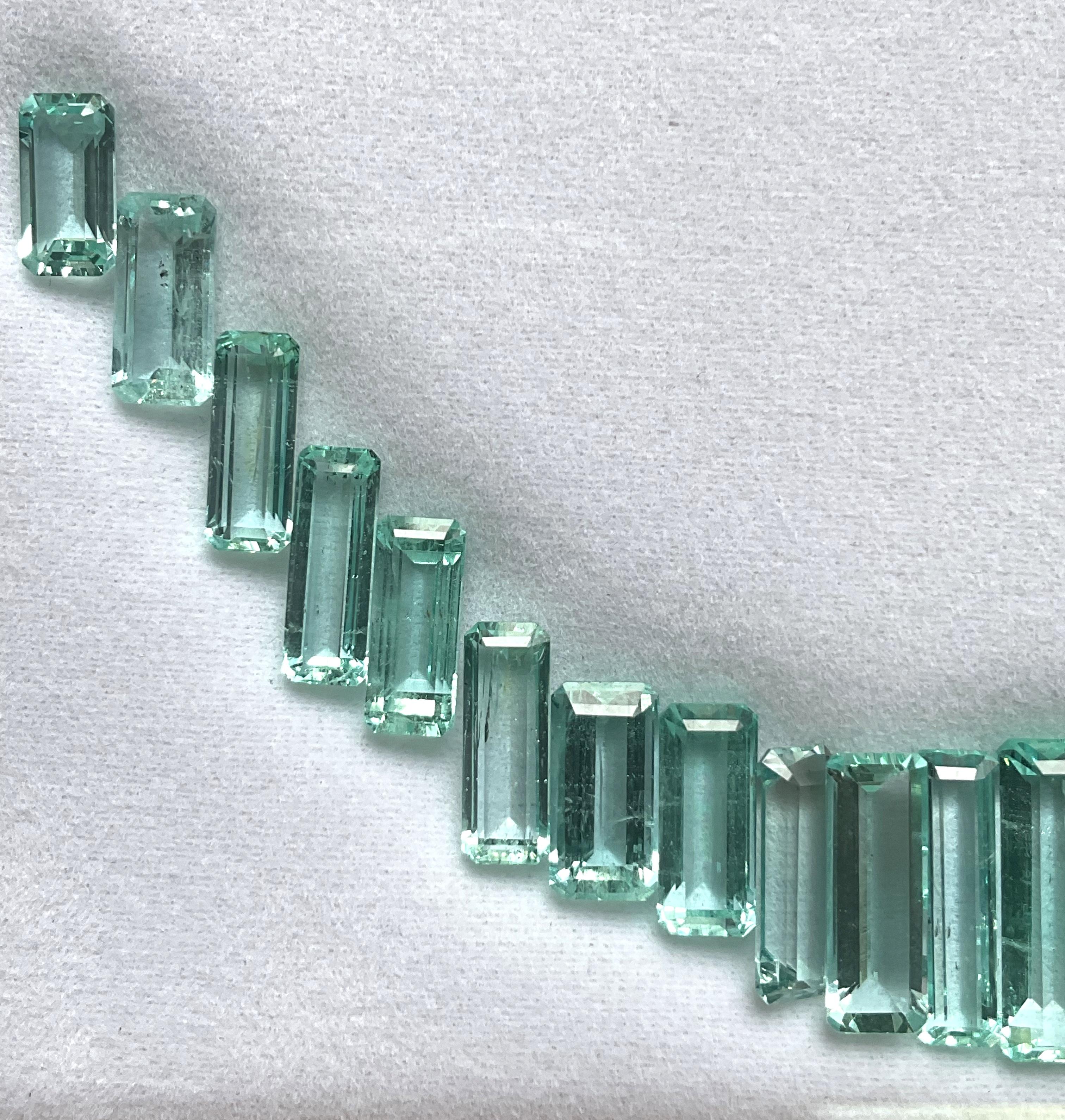 57.07 Karat Nigeria Smaragd Oktagon Schliff Stein Layout Feiner Schmuck Natürlicher Edelstein für Damen oder Herren