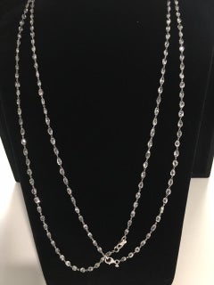PANIM 57.08 Carat Briolette Diamond Link Necklace in 18Karat White Gold