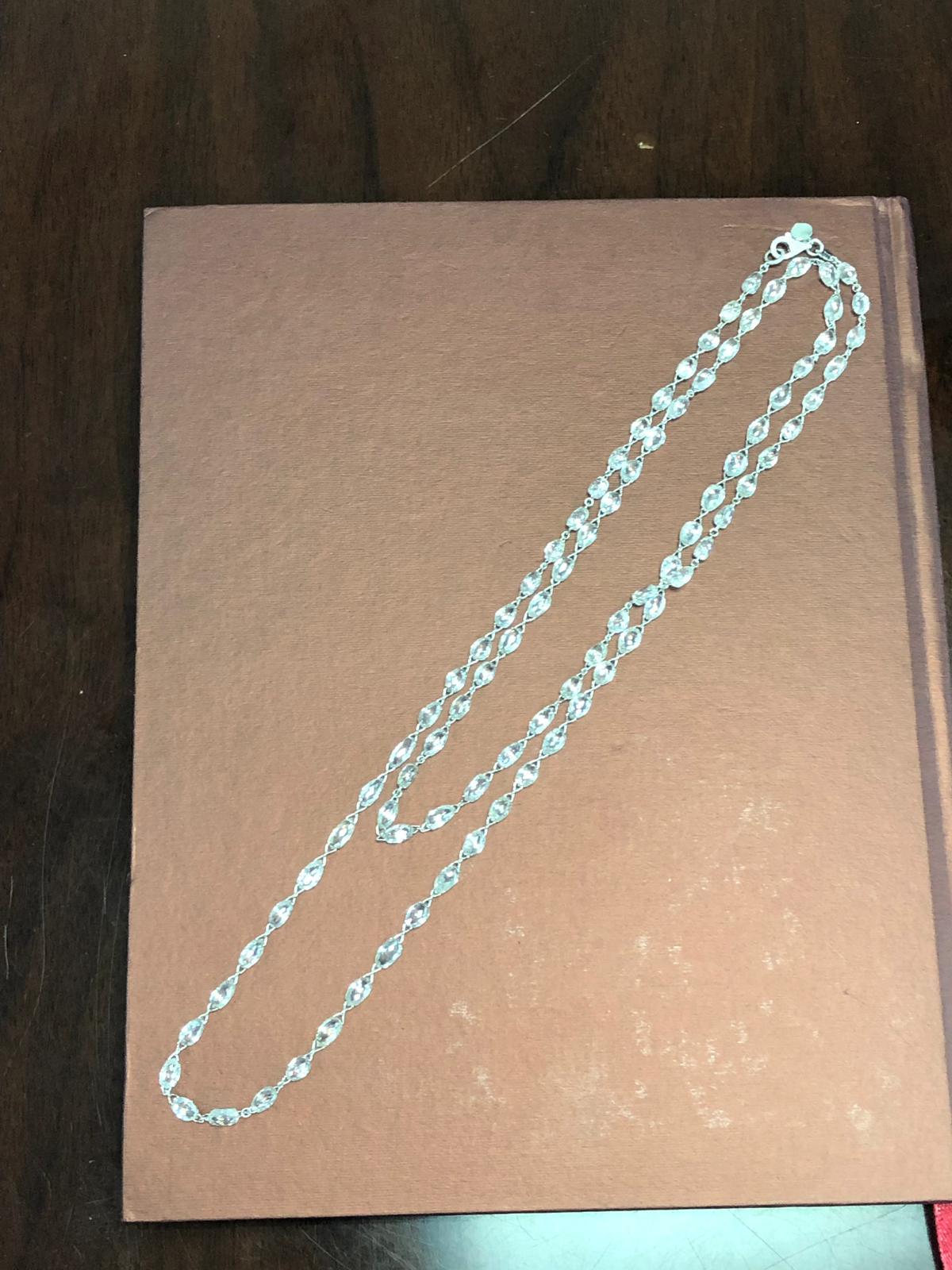 PANIM 57.08 Carat Briolette Diamond Link Necklace in 18Karat White Gold For Sale 5
