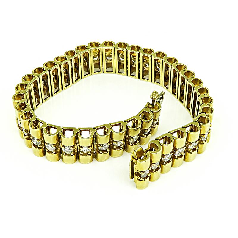 5.70ct Diamond Gold Bracelet In Good Condition For Sale In New York, NY
