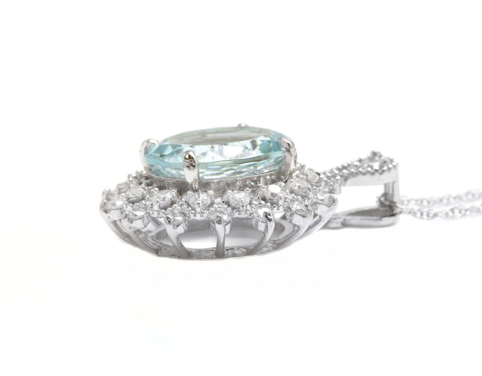 5.70Ct Natural Aquamarine and Diamond 14K Solid White Gold Necklace

Amazing looking piece! 

Stamped: 14K

Suggested Replacement Value: $5,000.00 

Natural Oval Cut Aquamarine Weights: Approx. 5.00 Carats

Aquamarine Measures: Approx. 12 x