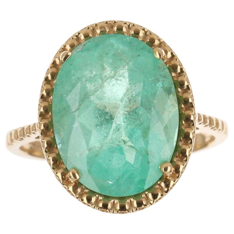 10k Yellow Gold 1.70ct Genuine Oval Emerald Anniversary Band Ring 10k Yellow Gold 1.70ct Genuine Oval Emerald Anniversary Band Ring