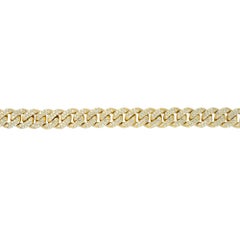 Natural Diamond Pave Cuban Link 14 Karat Bracelet In Stock