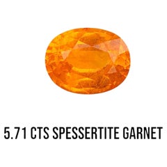 Garnet spessatite finement taillé de 5,71 carats de couleur orange clair