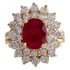 Ruby Diamond Ring In 14 Karat Yellow Gold 