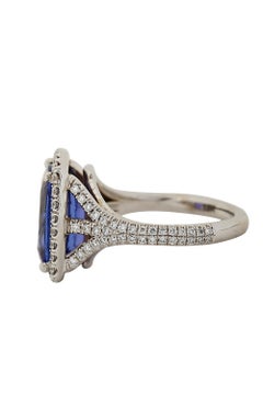 Gems Are Forever 5.72 Carat Tanzanite Diamond 18 Karat White Gold Ring