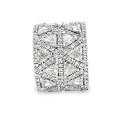 5.73 Carat Wide Diamond Encrusted Bridal Ring Band