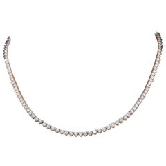 5.73 ct 3-Prong Diamond Tennis Necklace