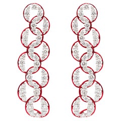 5.73 Carat Diamond Statement Earrings in 18K White Gold Sculptural Woven Drops