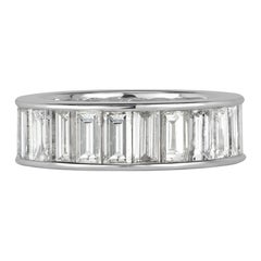5.73ct Baguette Cut Diamond Eternity Band in Platinum