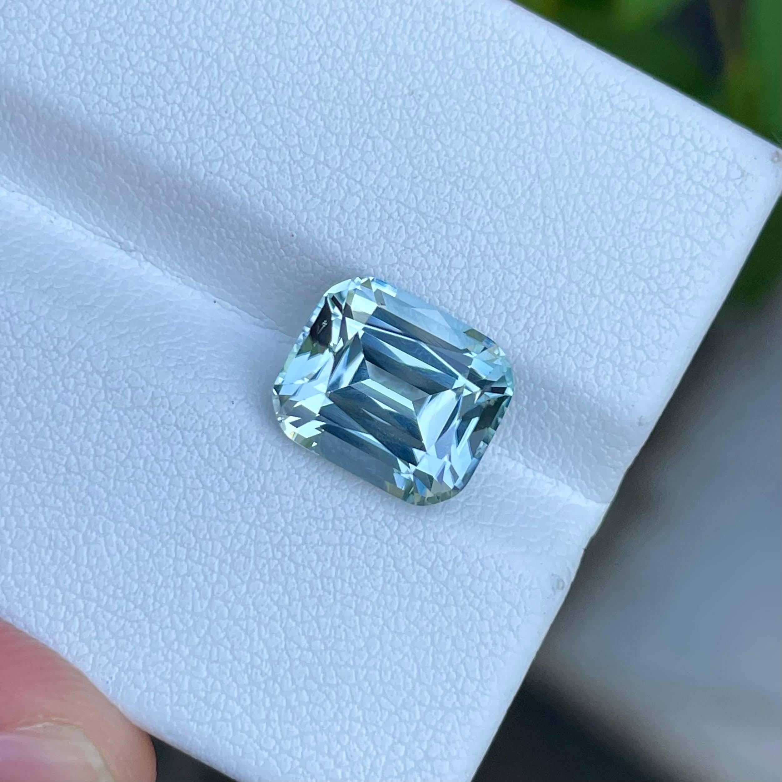 Weight: 5.74 carats
11x9.35x7.2 mm
Clarity : Loupe Clean
Treatment : None
Origin: Afghanistan
Shape: Cushion
Cut: Step Cushion





The 5.74-carat Achroite Tourmaline is an exquisite natural gemstone sourced from Afghanistan, renowned for its